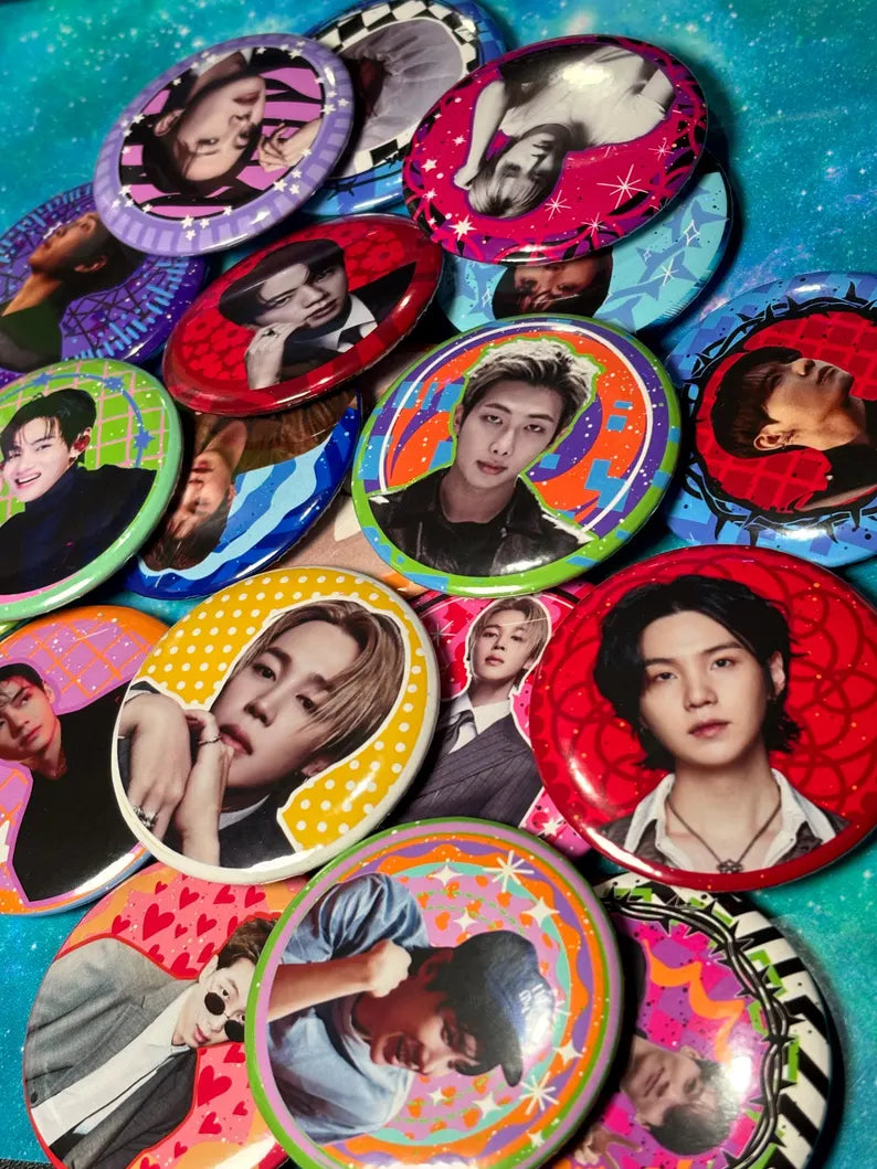 BTS inspired Button Packs! (Randomized! 7PCS | Options: 1.25" / 2.25”)